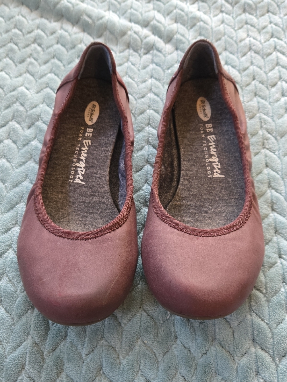 Dr. Scholl's Maroon Slip-On Comfort Flats